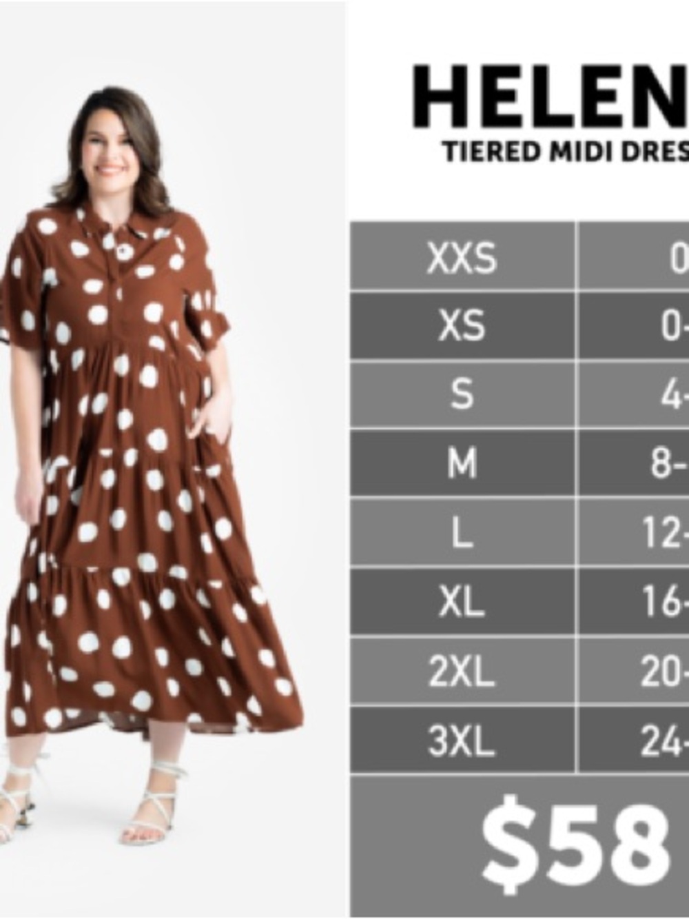 LuLaRoe Helene Black and White Abstract Print Midi Dress - Picture 4 of 4
